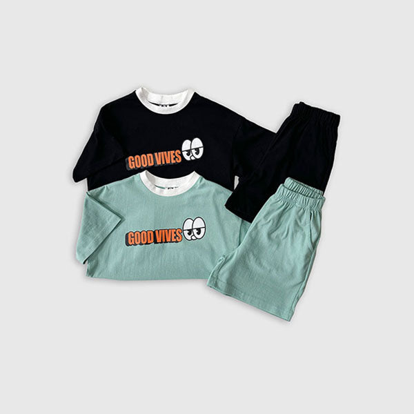 Eyes on You Top & Bottom Set Korean toddler set in mint made in Korea