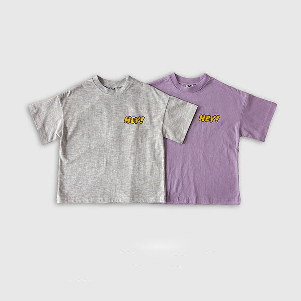 Sticker Pop Short Sleeve Tee Korean toddler t-shirt in white oatmeal made in Korea