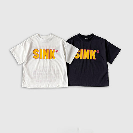 Font Enzyme Short Sleeve Tee Korean toddler t-shirt in ivory made in Korea