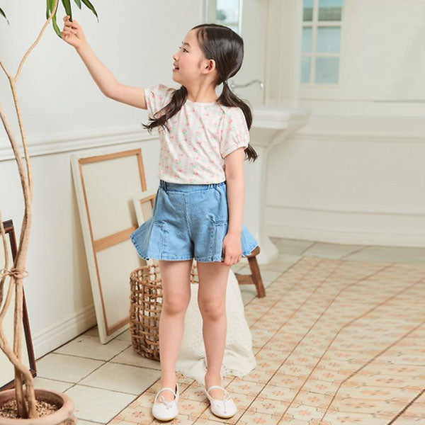 Denim Shorts Korean toddler shorts in blue denim made in Korea