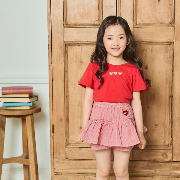 Heart Tee Korean toddler t-shirt in pink made in Korea