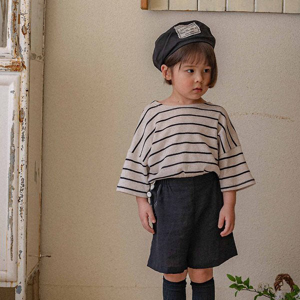 Vintage Cotton Beret Korean kids accessory in cream made in Korea