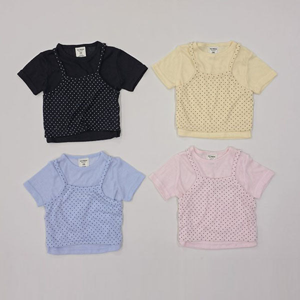 Polka Dot Layer Set Korean toddler set in light sky blue made in Korea