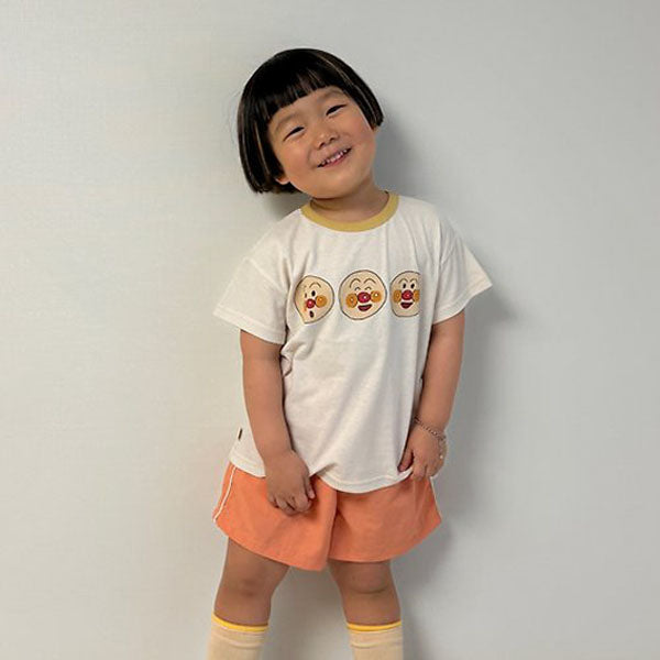 Ho Ho Ho Short Sleeve Tee Korean toddler t-shirt in yellow(neck color) made in Korea