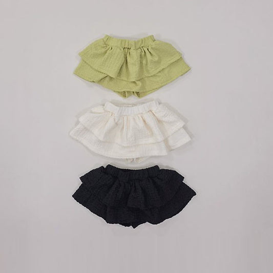 2-Tier Tiered Skirt Korean toddler skirt in olive made in Korea