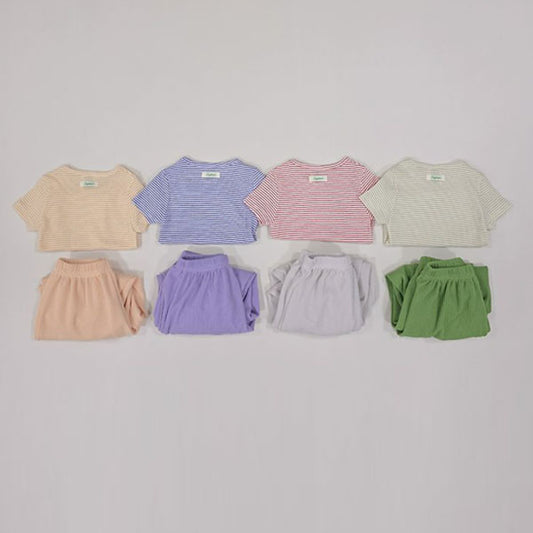 Jjokkkomi Top & Bottom Set Korean toddler set in yellow made in Korea
