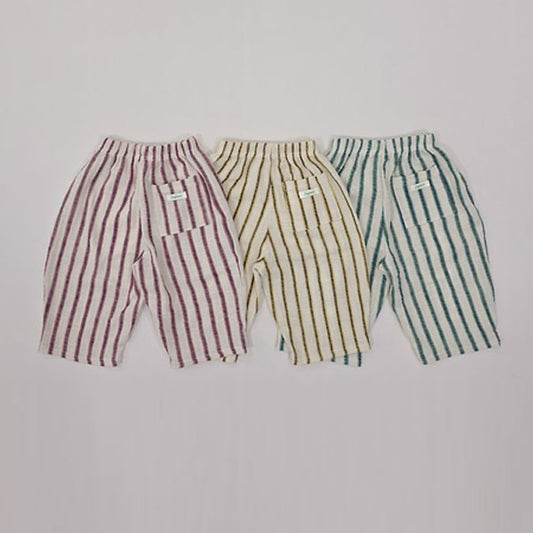 Linen Curve Travel Pants Korean toddler pants in red made in Korea