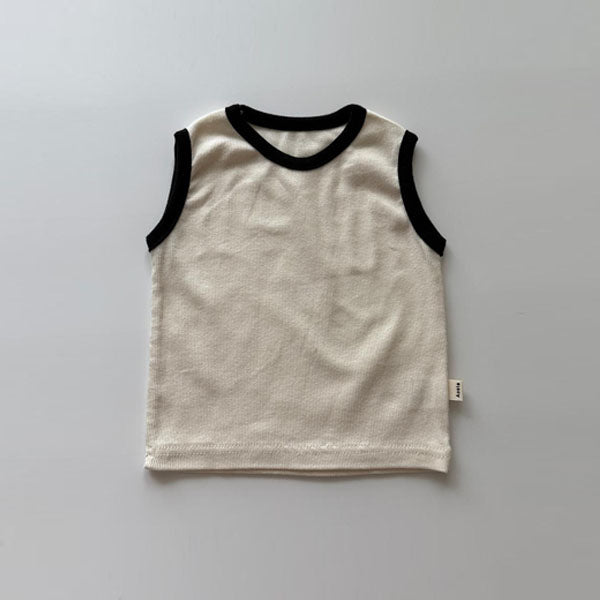 Ribbed Tank Top Korean infant tank top in ivory made in Korea