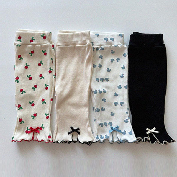 Ribbed Ribbon Pants Korean infant pants in ivory made in Korea