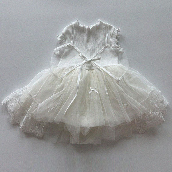 Lace Open Dress Korean kids dress in white made in Korea