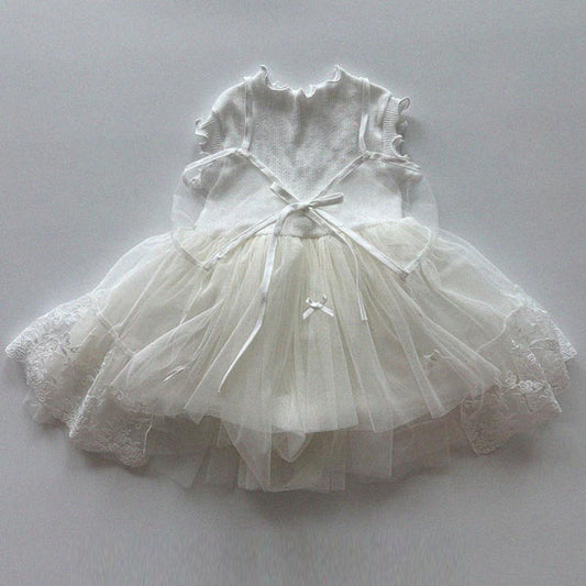 Lace Open Dress Korean kids dress in white made in Korea