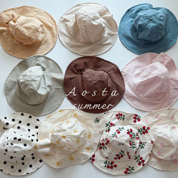 Summer Bucket Hat Korean kids accessory in yellow made in Korea