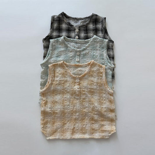 Check Shirt Korean infant shirt in black made in Korea