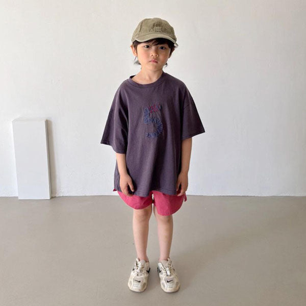 3-Length Slit Shorts Korean toddler shorts in red made in Korea