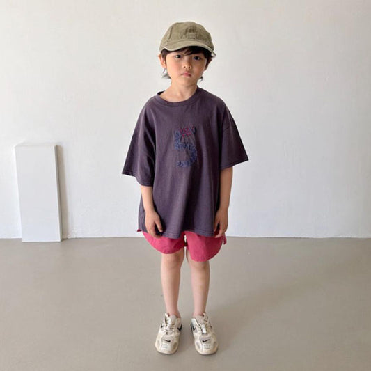 3-Length Slit Shorts Korean toddler shorts in red made in Korea
