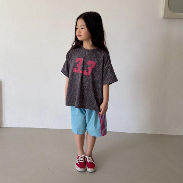 4-Line Track Shorts Korean toddler shorts in violet made in Korea