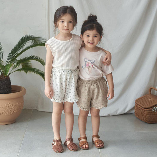 Vera Shorts Korean toddler shorts in ivory made in Korea
