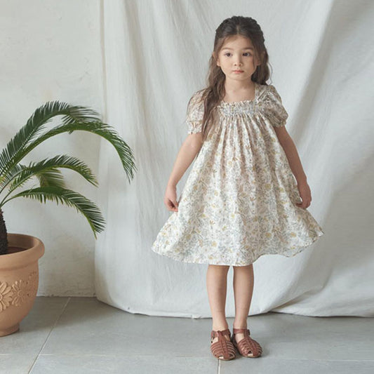 Foret Dress Korean toddler dress in beige made in Korea
