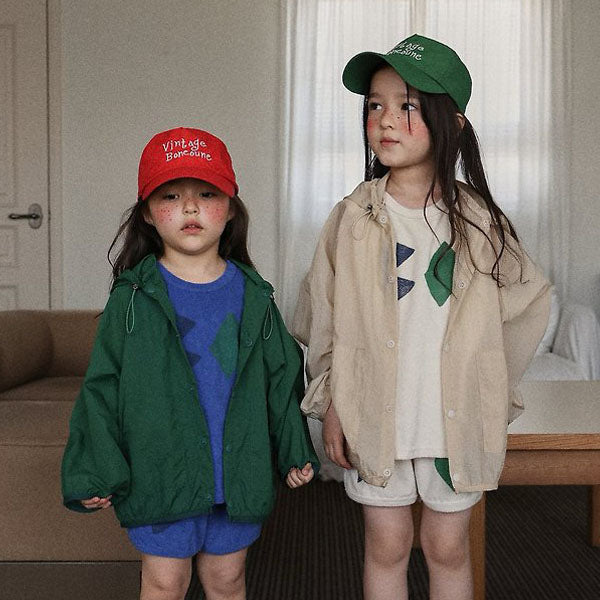 Bonee Windbreaker Korean toddler jacket in beige made in Korea