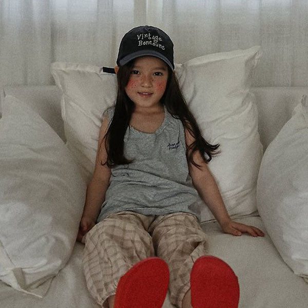 Cooling Sleeveless Tee Korean toddler t-shirt in ivory made in Korea