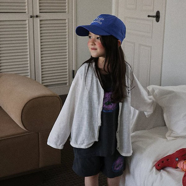 Summer Cardigan Korean toddler sweater in ivory made in Korea