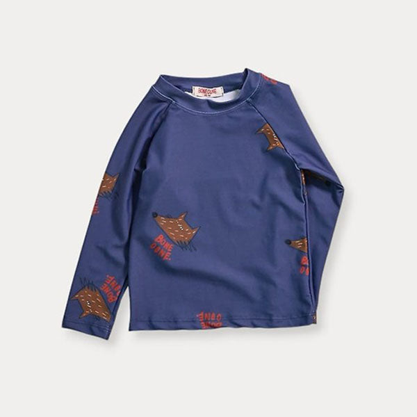 Wolf Swim Tee Korean toddler t-shirt in navy made in Korea