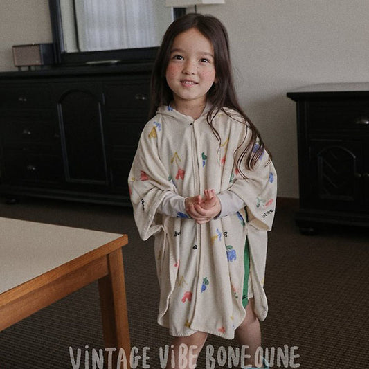 Flari Beach Robe Korean toddler robe in vanilla made in Korea
