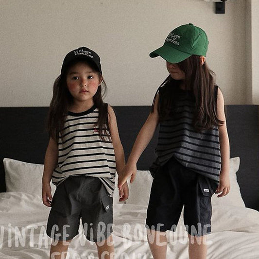 Lucifer Sleeveless Tee Korean toddler t-shirt in beige made in Korea