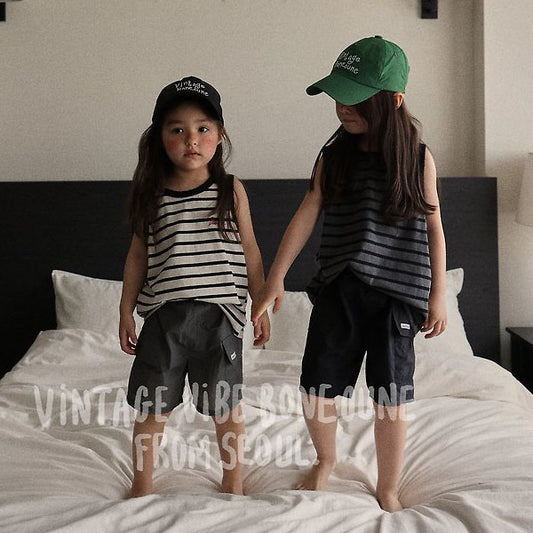 Light Cargo Shorts Korean toddler shorts in gray made in Korea