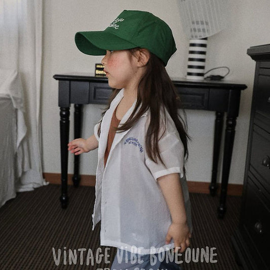 Nile Vibe Shirt Korean toddler shirt in white made in Korea