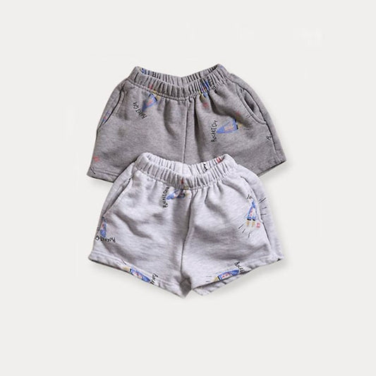 Rocket Go Shorts Korean toddler shorts in white melange made in Korea