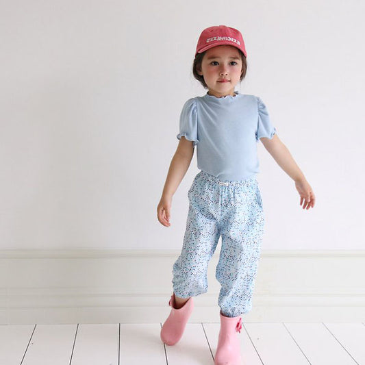 Mori Balloon-Fit Pants Korean toddler pants in red made in Korea