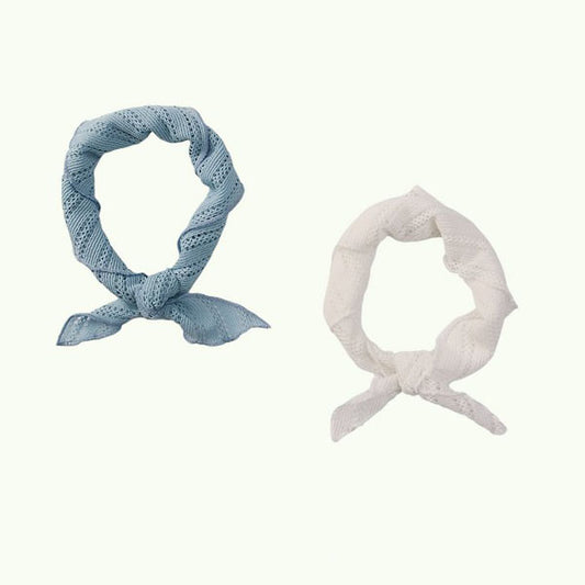 Crochet Kerchief Korean kids accessory in ivory made in Korea