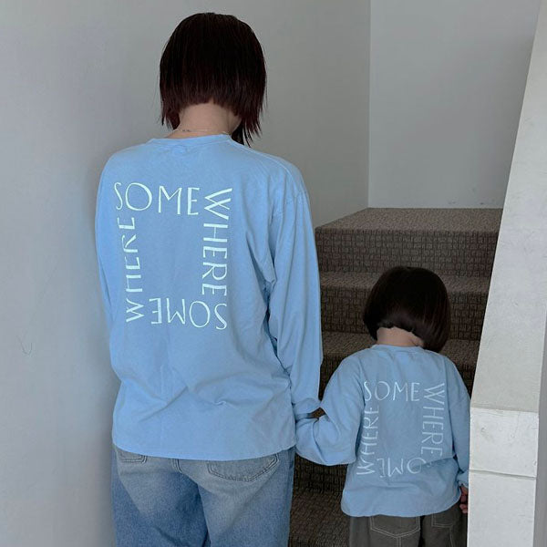 Somewhere Long Tee Adult Korean kids t-shirt in white made in Korea