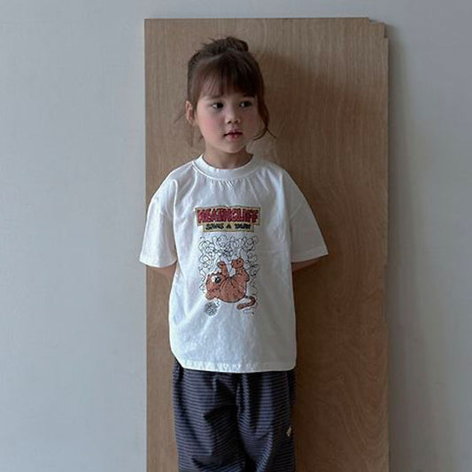 Meow Meow Tee Korean toddler t-shirt in white made in Korea
