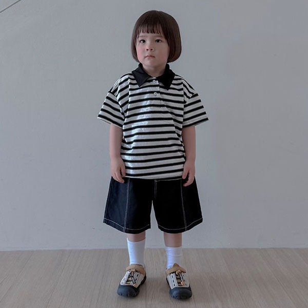 Stitch Bermuda Pants Korean toddler pants in black made in Korea