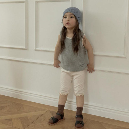 Pretty Chuchu Leggings Korean toddler pants in cream made in Korea