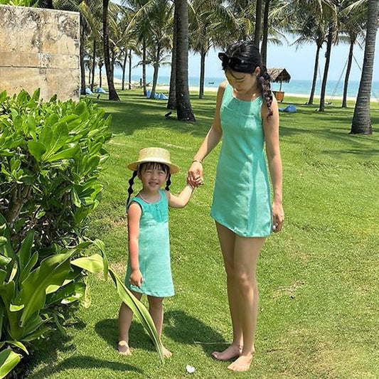 Love One-Piece Swimsuit - Adult Korean kids swimsuit in pink made in Korea