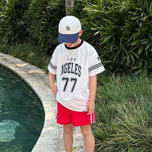 77 Mesh Tee Korean toddler t-shirt in ivory made in Korea