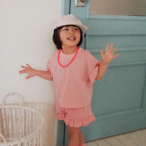Pasta Tee Korean toddler t-shirt in pink made in Korea