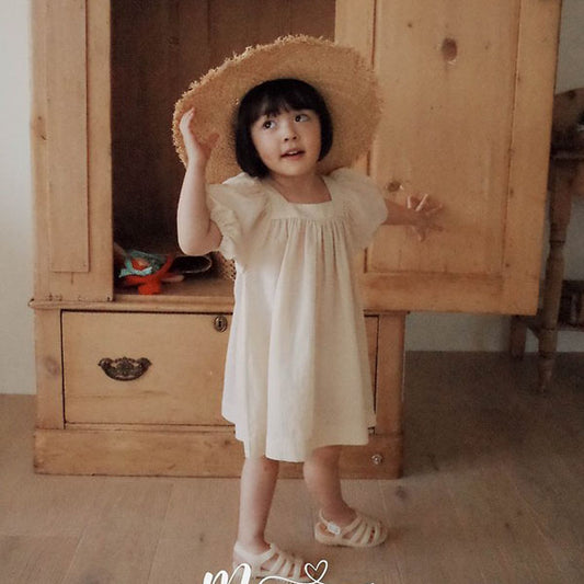 Square Dress Korean toddler dress in blue made in Korea