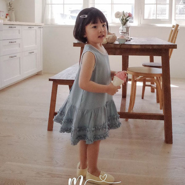 Kitsch Dress Korean toddler dress in blue made in Korea
