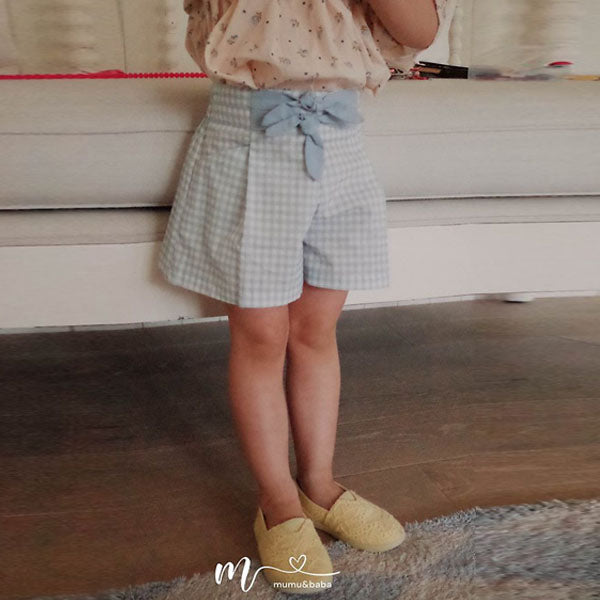 Check Set Pants Korean toddler set in blue made in Korea