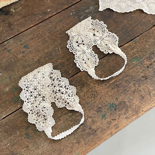 Lia Hairband Korean kids accessory in cream a(wide ditsy floral) made in Korea