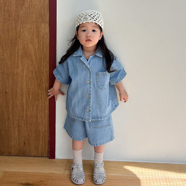 Denim Pants Korean toddler pants in light denim made in Korea