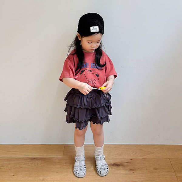 Friends Skort Korean toddler skort in dark gray made in Korea