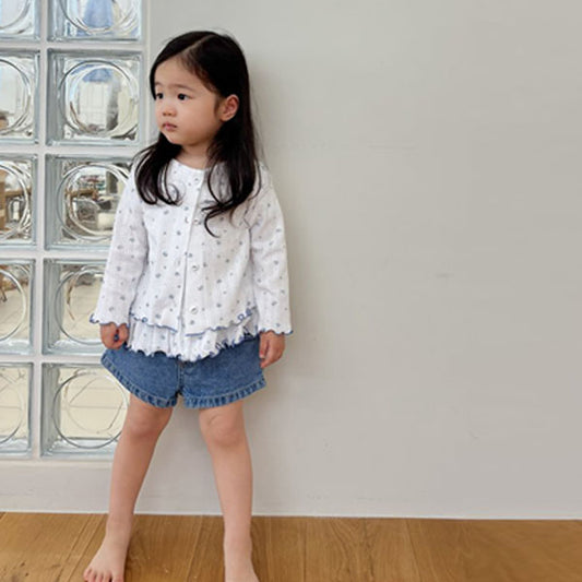 Heart Pants Korean toddler pants in blue denim made in Korea