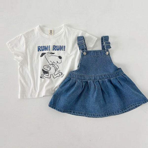 Denim Dress Korean toddler dress in blue denim made in Korea