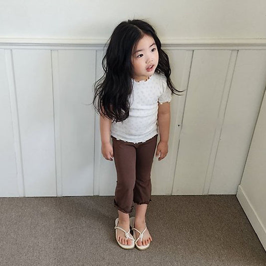 Summer Jelly Bootcut Pants Korean toddler pants in ivory made in Korea