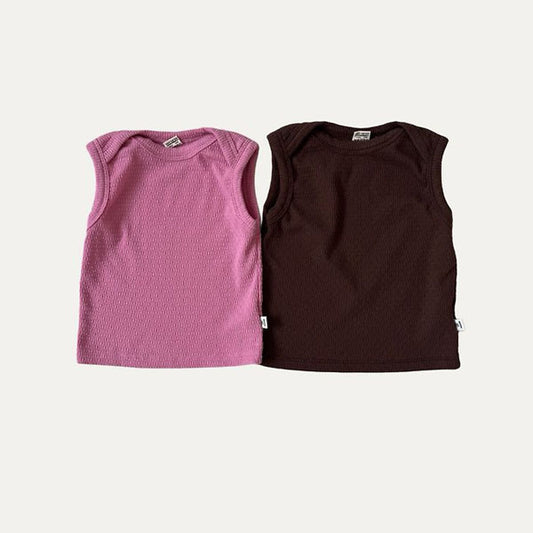 B Wave Tank Top Korean infant tank top in pink made in Korea